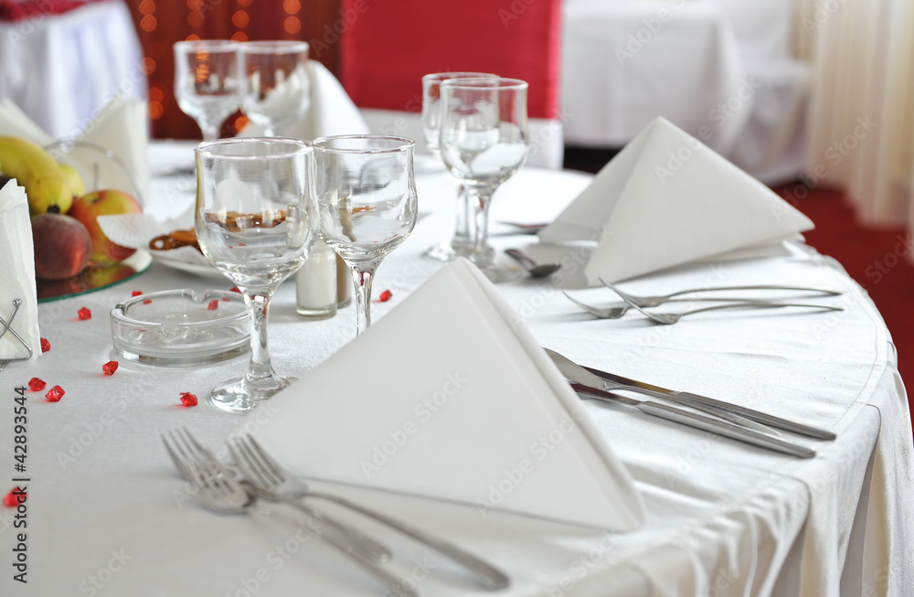 Fancy table set for a wedding celebration .Table set for wedding Fancy table set for a wedding celebration .Table set for wedding
