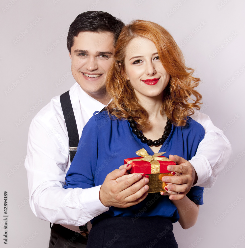 American couple with girt American couple with girt