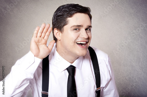 American businessman listening. photo