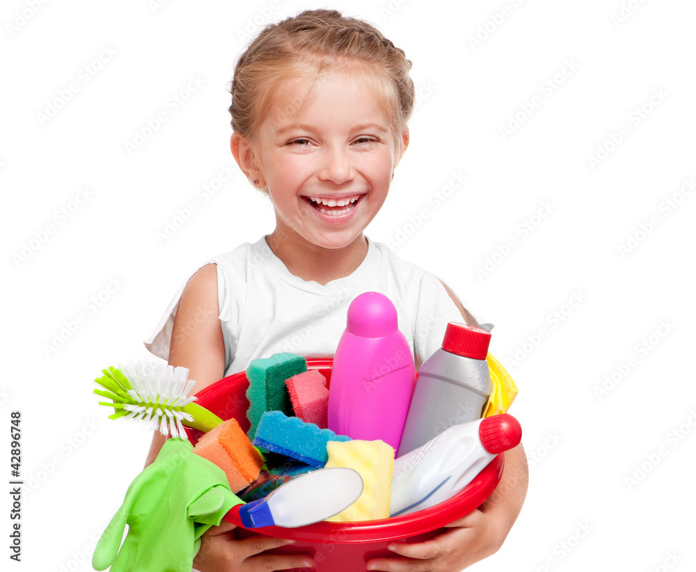 Little girl cleaning Little girl cleaning