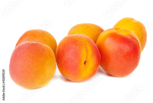 Apricots isolated on a white background