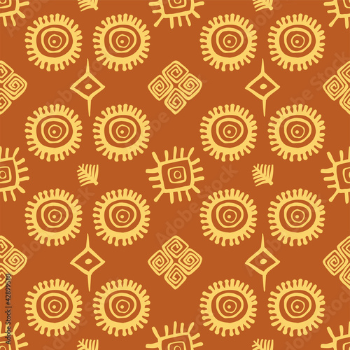 Native American seamless pattern vector with abstract motifs