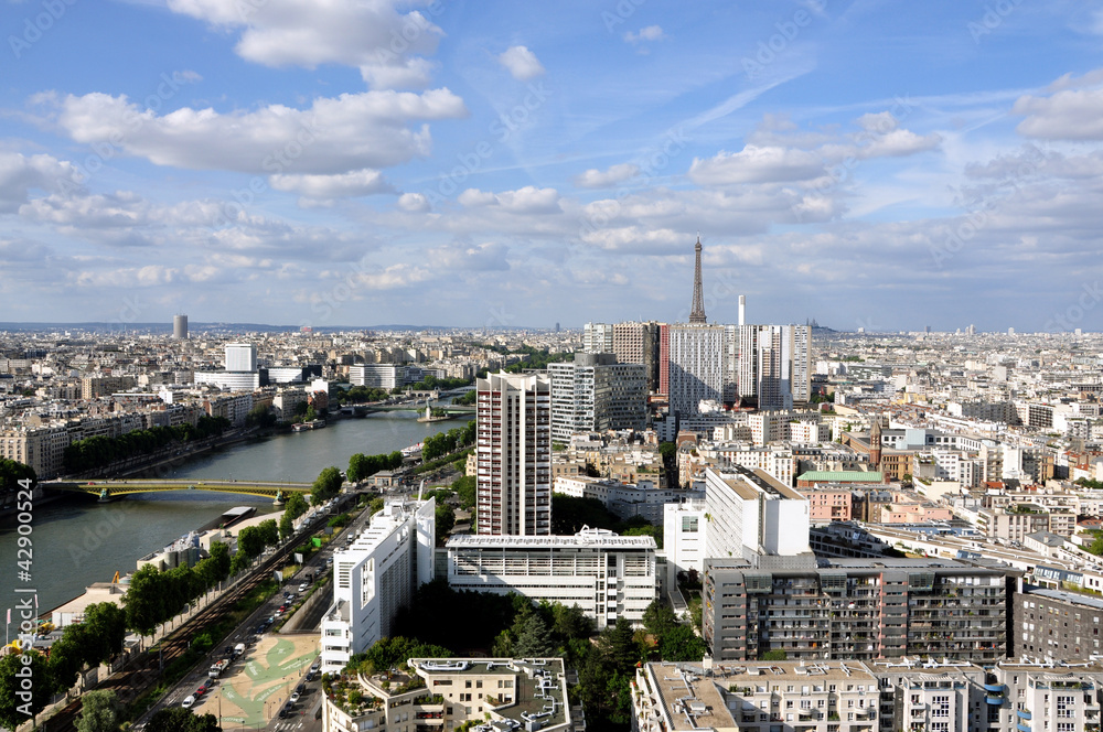 Naklejka premium Paris vu du ciel