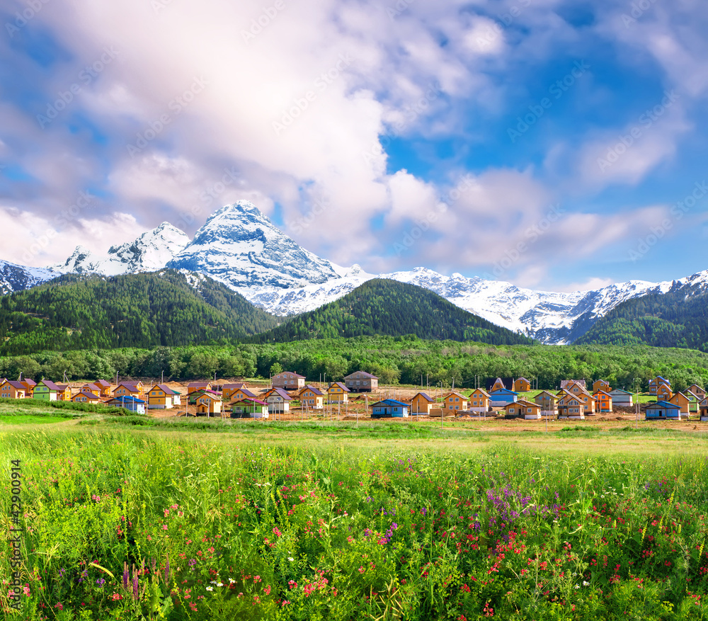 country houses in fantastic landscape country houses in fantastic landscape