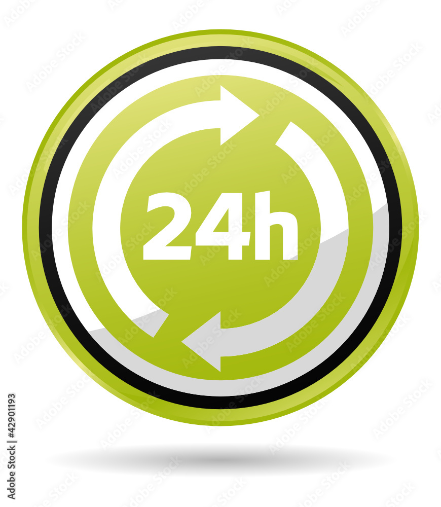 open 24 hours green icon open 24 hours green icon