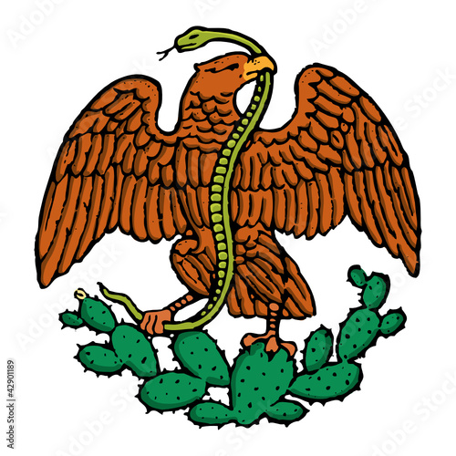 color eagle and snake from mexican flag
