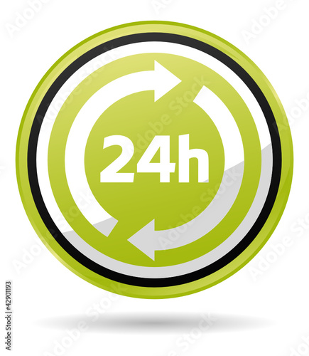 open 24 hours green icon