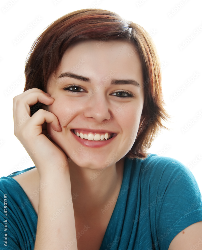 happy young girl isolated on white background happy young girl isolated on white background