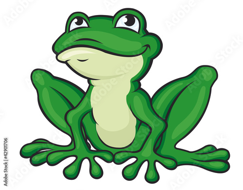 Cartoon green frog