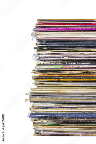 Vinyl records stack