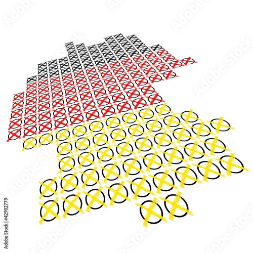 Obraz na plátně Deutschland aus Wahlkreuzen Perspektive