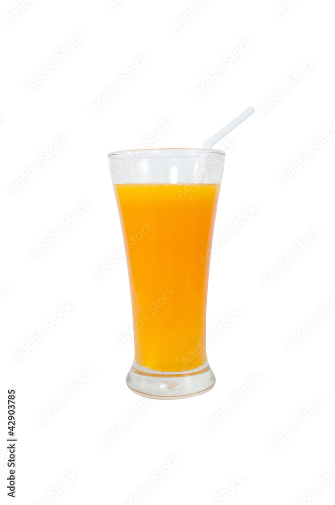 Orange juice in a glass,isolated on white background. Orange juice in a glass,isolated on white background.
