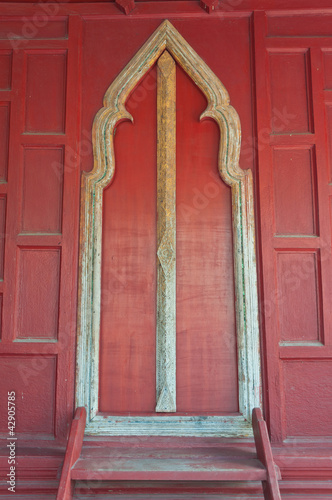Door in wat yai suwannaram (temple) thailand, Public art.