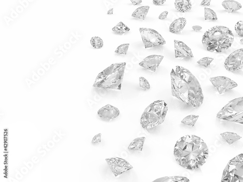 Diamonds isolated on white background