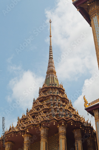 Pagoda in Phra Kaew Temple, Bangkok Thailand, Public art.