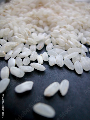 White rice macro on black bacground