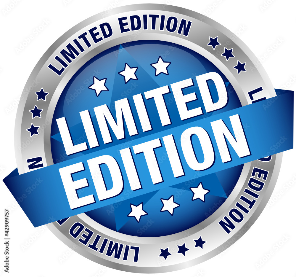 Button Banner "Limited Edition" Blue/Silver Stock Vector | Adobe Stock