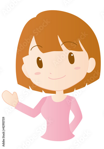 女性　案内　イラスト　素材　ベクター