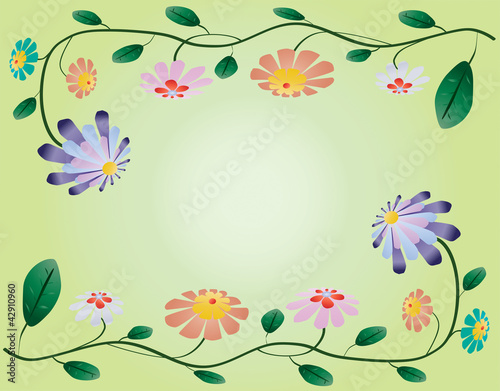 Elegant branches of beautiful flowers on color background. Vecto