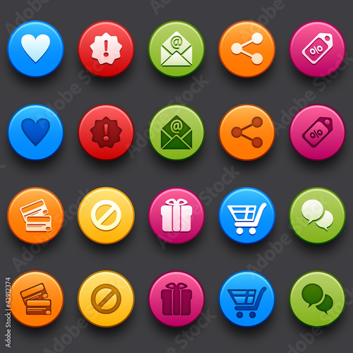shopping colored buttons