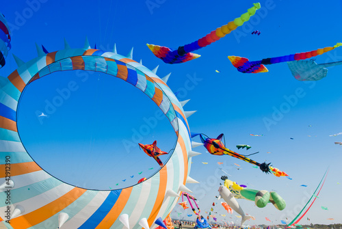 kite in the blue sky photo