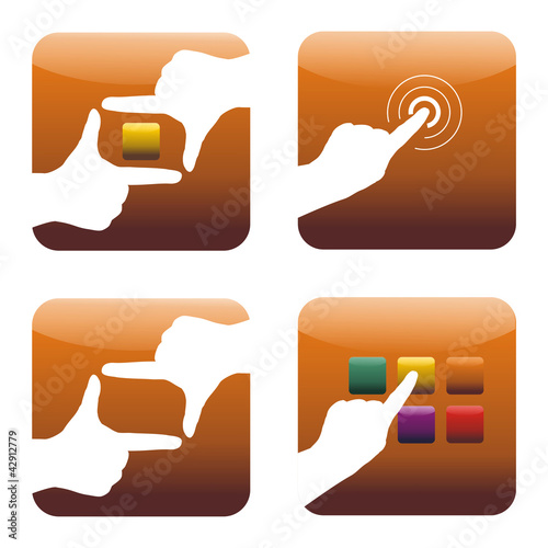 4 Apps,Icons mit Händen