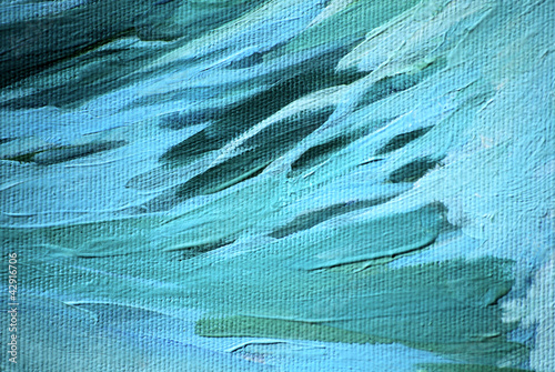 blue sea wave, painting, illustration