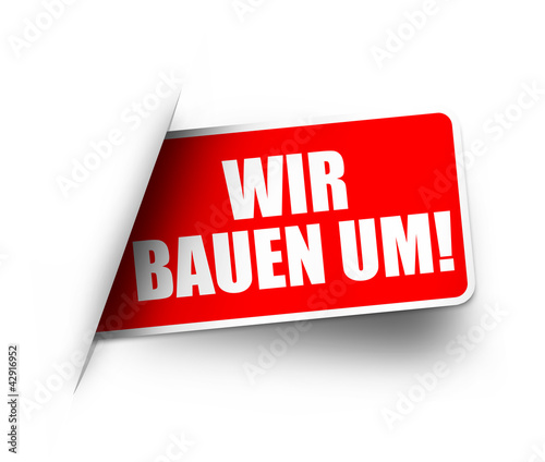 Wir bauen um! Button, Icon