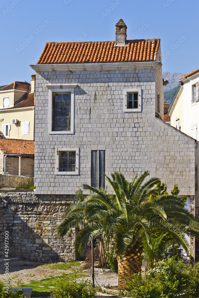 Beautiful mediterranean stone house in Budva. Montenegro, Europe