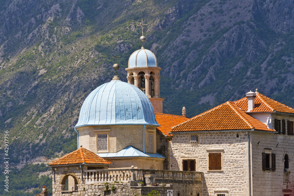 Our Lady of the Rock island and Church, in Kotor bay