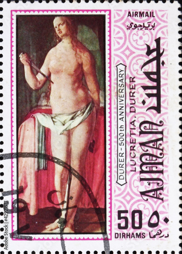 Postage stamp Ajman 1970 Lucretia by Albrecht Durer photo
