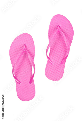 Pink Flip Flops Isolated on White