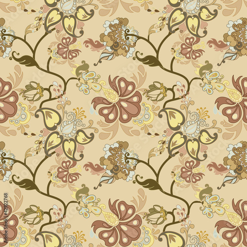 Abstract floral vector seamless pattern