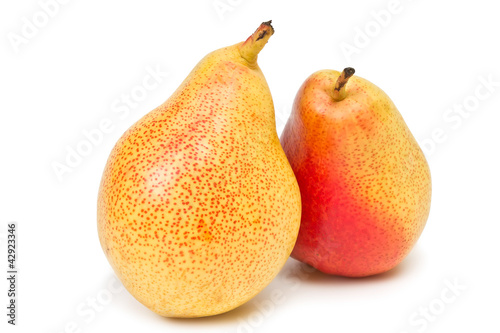 two pears isolated on white background