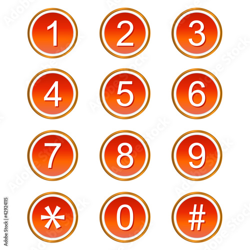 Red numbers icons