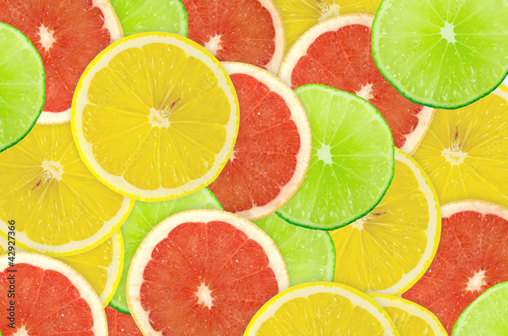 Abstract background of citrus slices. Closeup. Studio photograph Abstract background of citrus slices. Closeup. Studio photograph