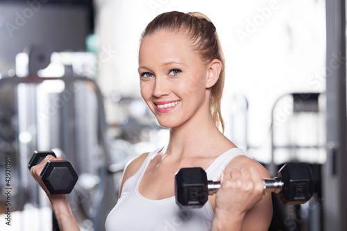 Woman lifting weights