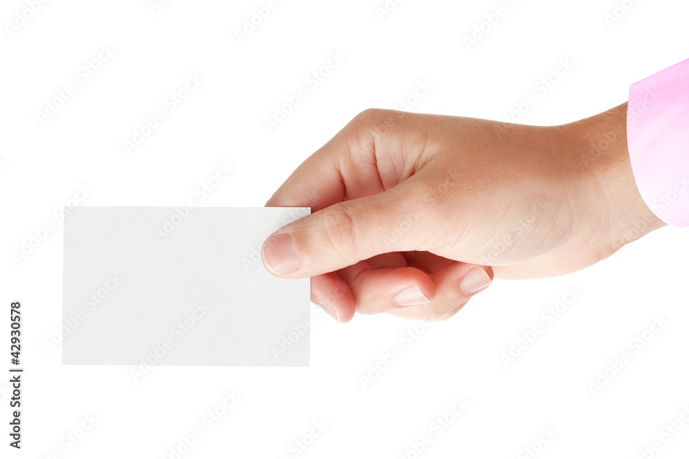 Hand and blank card Hand and blank card