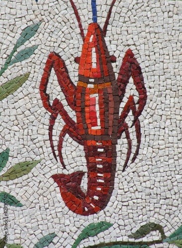 Crab mosaic - Vatican gardens, Rome, Vatican city photo