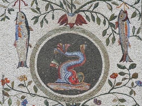 Fish mosaic - Vatican gardens, Rome, Vatican city