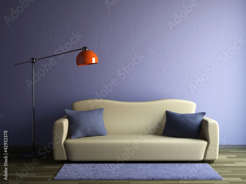 The sofa and the lamp