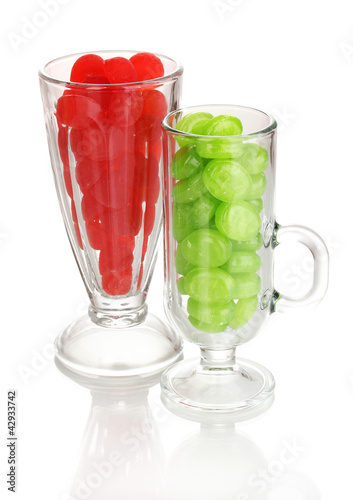 Wallpaper Mural Color candies in glasses isolated on white Torontodigital.ca