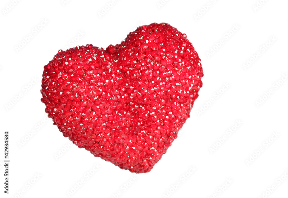 Red heart on a white background Red heart on a white background