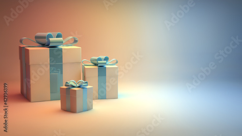 Gift boxes against gradient background