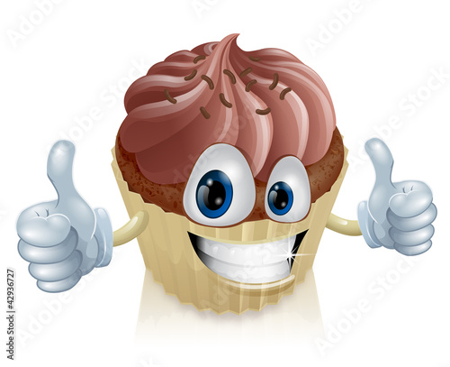 Chocolate cupcake mascot