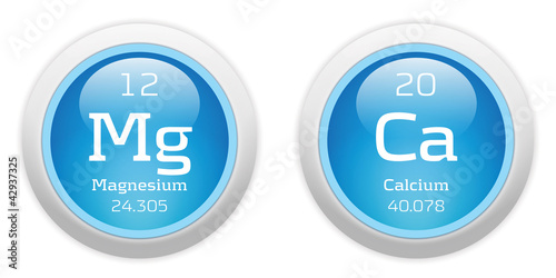 Magnesium and Calcium blue glossy web buttons
