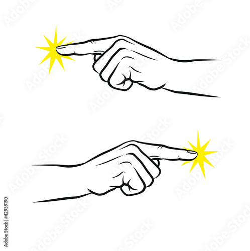Finger und Berührungseffekt