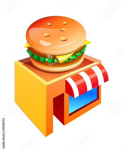vector icon hambergur shop