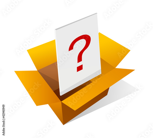 vector icon box and question mark