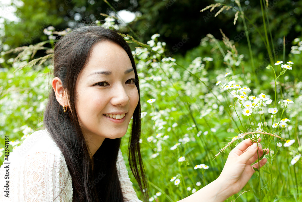 Beautiful young woman in the park Beautiful young woman in the park